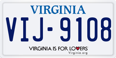 VA license plate VIJ9108