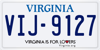 VA license plate VIJ9127