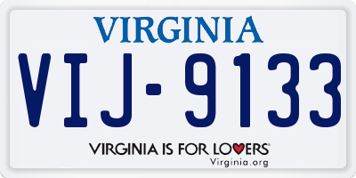 VA license plate VIJ9133