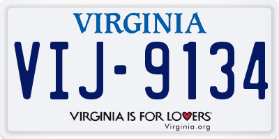 VA license plate VIJ9134