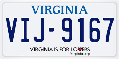 VA license plate VIJ9167