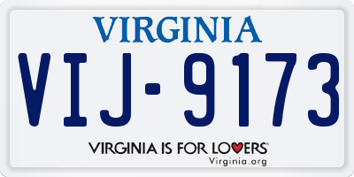 VA license plate VIJ9173
