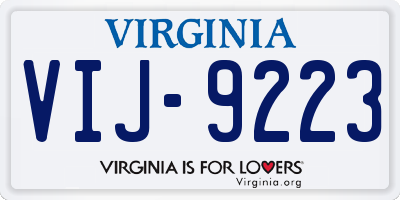 VA license plate VIJ9223