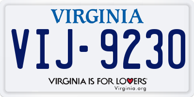 VA license plate VIJ9230