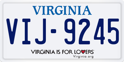 VA license plate VIJ9245
