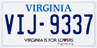 VA license plate VIJ9337