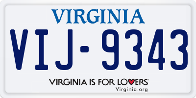 VA license plate VIJ9343
