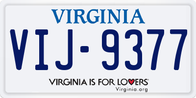 VA license plate VIJ9377