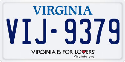 VA license plate VIJ9379