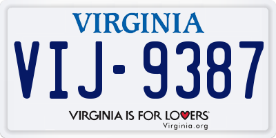 VA license plate VIJ9387