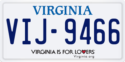 VA license plate VIJ9466