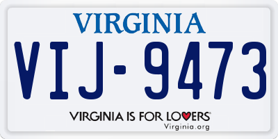 VA license plate VIJ9473