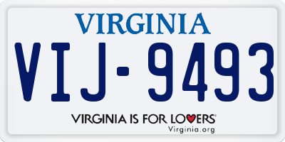 VA license plate VIJ9493