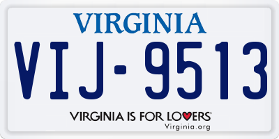 VA license plate VIJ9513