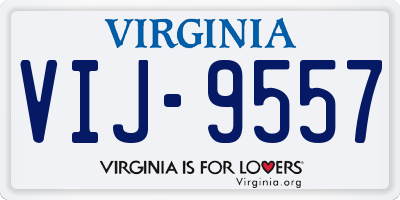 VA license plate VIJ9557