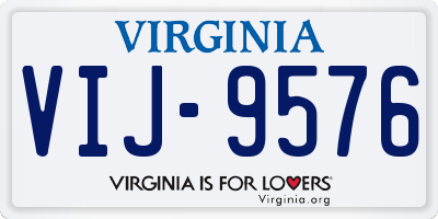 VA license plate VIJ9576