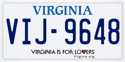 VA license plate VIJ9648