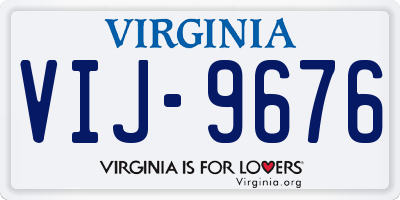 VA license plate VIJ9676