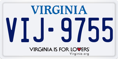 VA license plate VIJ9755