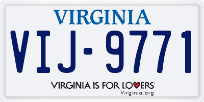 VA license plate VIJ9771