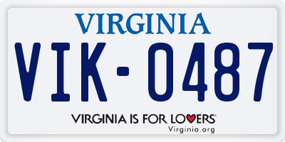 VA license plate VIK0487