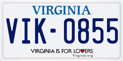 VA license plate VIK0855