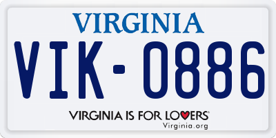 VA license plate VIK0886