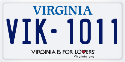 VA license plate VIK1011