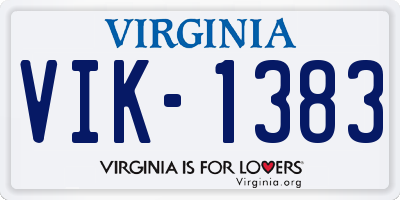 VA license plate VIK1383