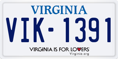 VA license plate VIK1391