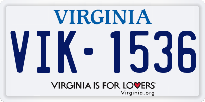 VA license plate VIK1536