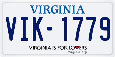 VA license plate VIK1779