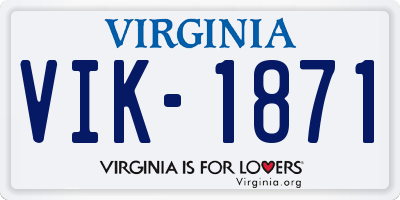VA license plate VIK1871