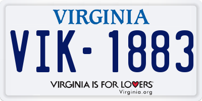 VA license plate VIK1883