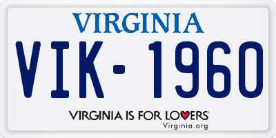 VA license plate VIK1960