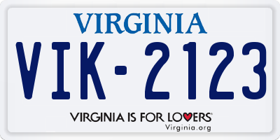 VA license plate VIK2123