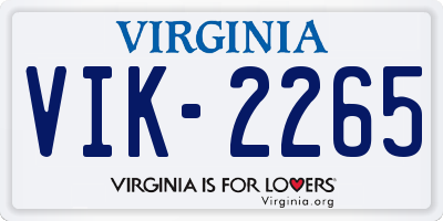 VA license plate VIK2265