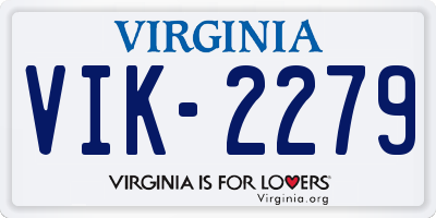 VA license plate VIK2279