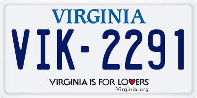 VA license plate VIK2291