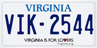 VA license plate VIK2544