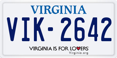 VA license plate VIK2642