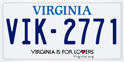 VA license plate VIK2771