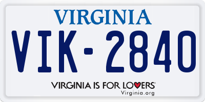 VA license plate VIK2840