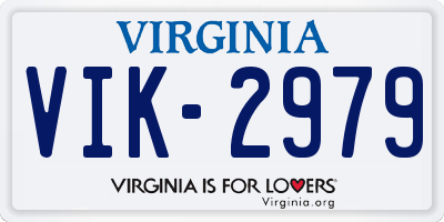 VA license plate VIK2979