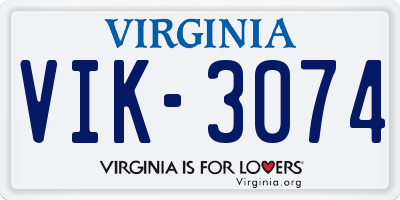 VA license plate VIK3074
