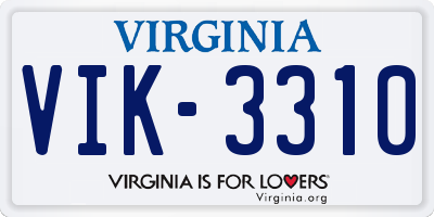 VA license plate VIK3310
