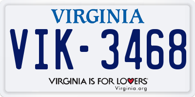 VA license plate VIK3468