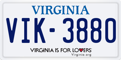 VA license plate VIK3880