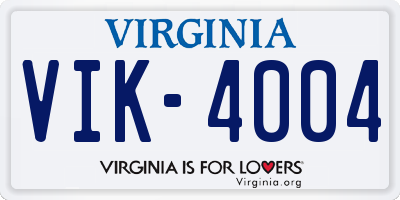 VA license plate VIK4004