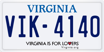 VA license plate VIK4140